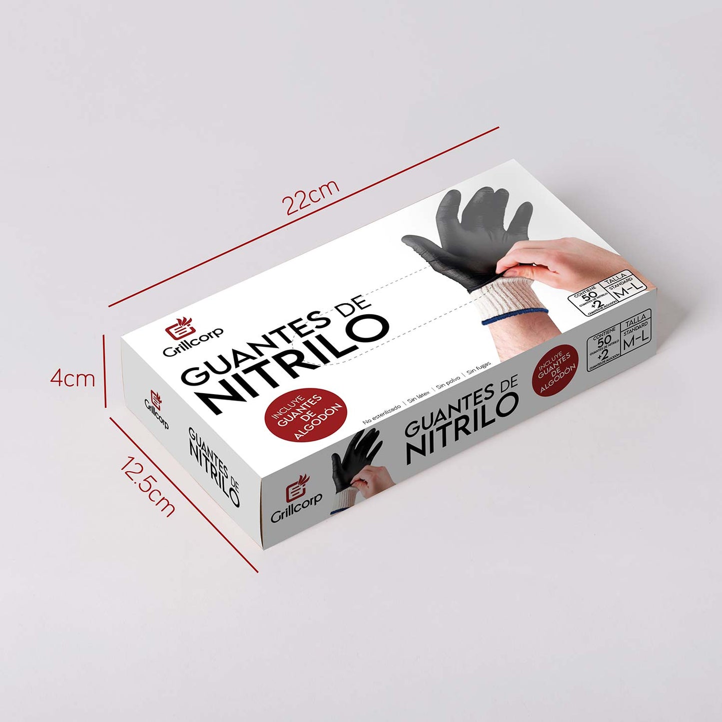 Guantes de Nitrilo x 50 unidades + 2 guantes de Algodón