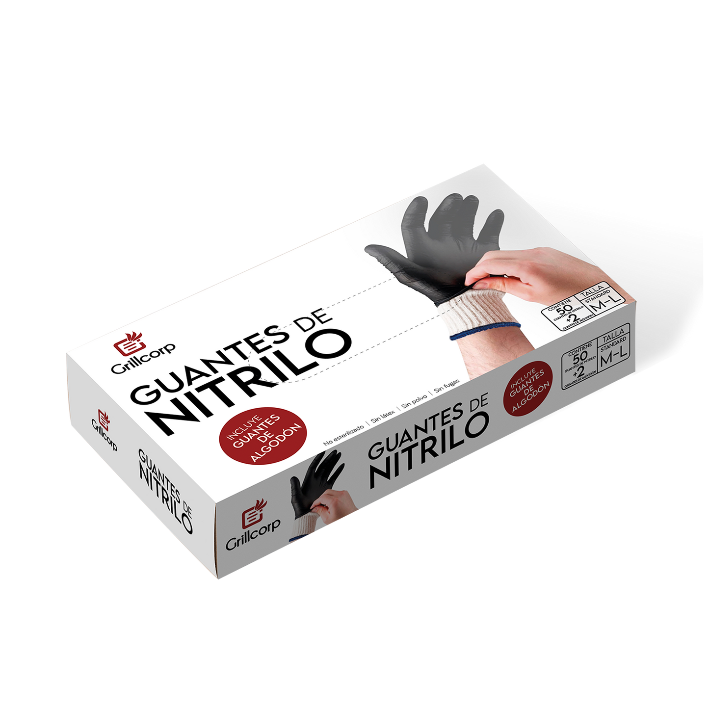 Guantes de Nitrilo x 50 unidades + 2 guantes de Algodón