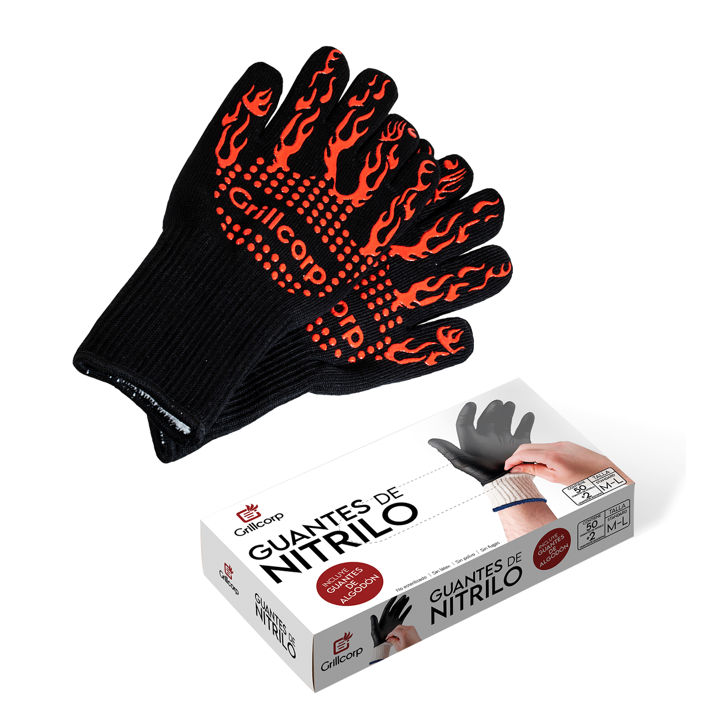 Pack de Guantes de altas temperaturas + Guantes de Nitrilo