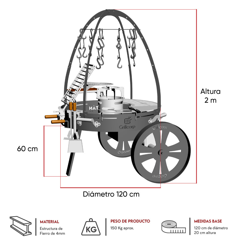 Domo Fogonero TITÁN de 120 cm | Grillcorp