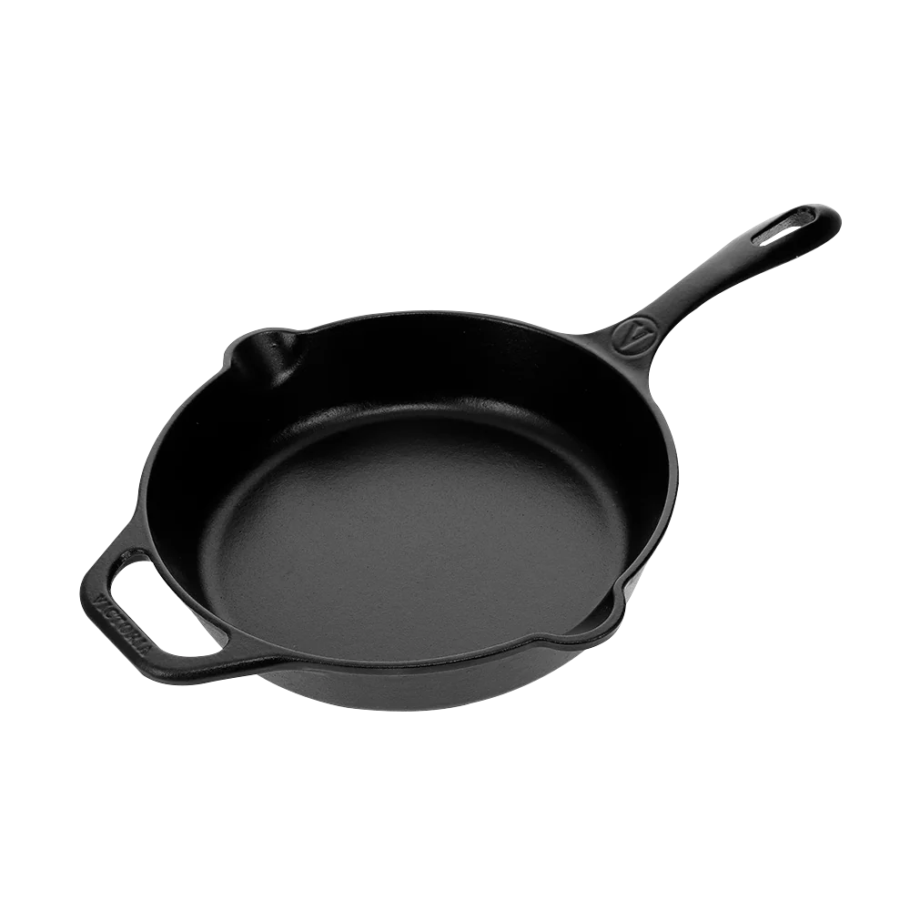 Sartén N° 25 de Hierro Fundido con Tapa de Vidrio y Mango de goma