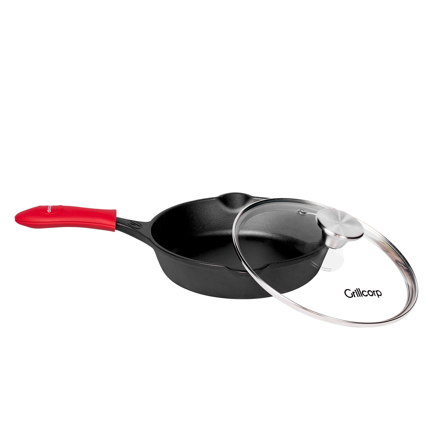 Sartén N° 16 de Hierro Fundido con Tapa de Vidrio y Mango de goma