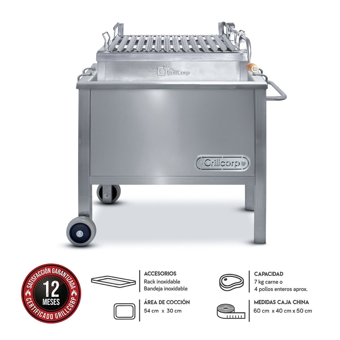 Caja China Junior Inoxidable con Parrilla de Levante Inoxidable