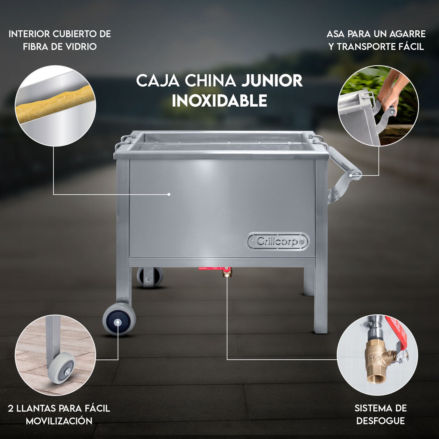 Caja China Junior de Acero Inoxidable
