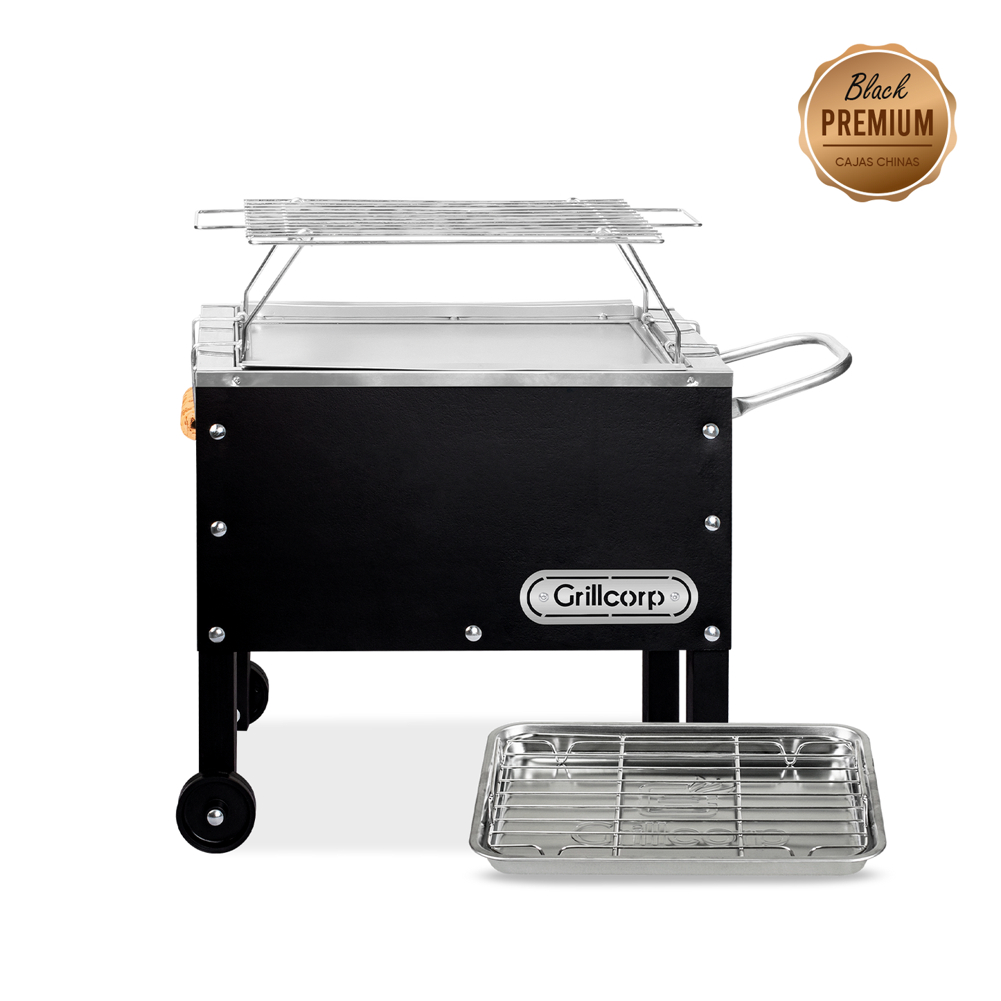 Caja China Chica Black Premium con Parrilla de Varillas Inoxidables | Grillcorp