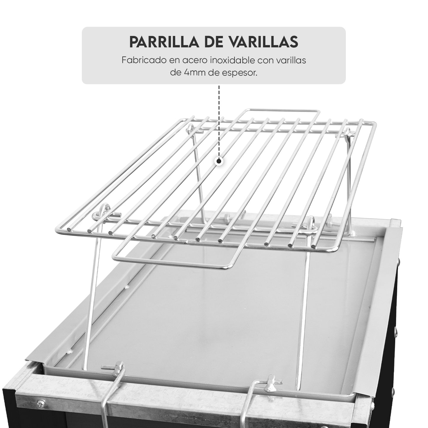Caja China Chica Black Premium con Parrilla de Varillas Inoxidables | Grillcorp