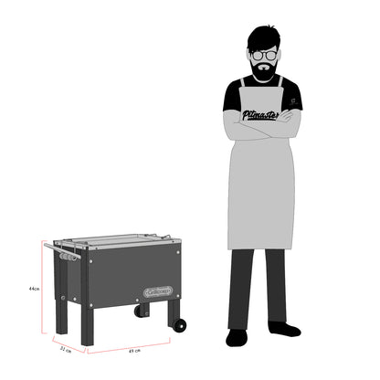 Caja China Chica Black Inoxidable con parrilla de levante inoxidable | Grillcorp