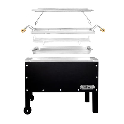 Caja China Mediana Black Premium con Parrilla de Varillas Inoxidables | Grillcorp