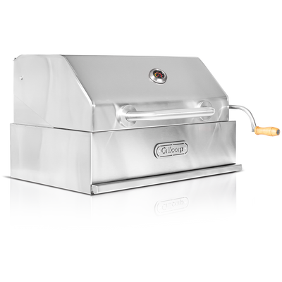 Parrilla Argentina con tapa Grande Empotrable Inoxidable 80cm x 50cm | Grillcorp