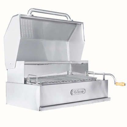 Parrilla Argentina con tapa Grande Empotrable Inoxidable 80cm x 50cm | Grillcorp