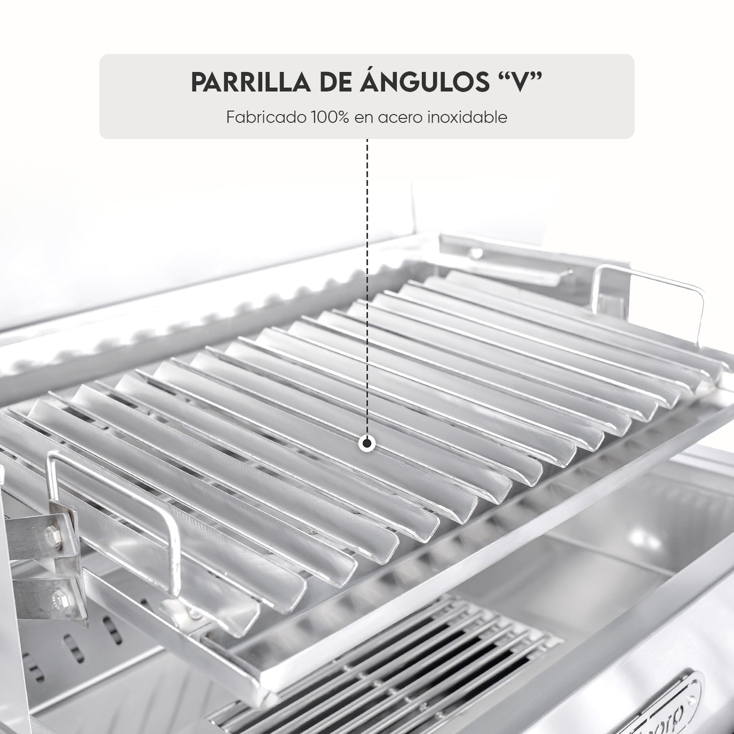 Parrilla Argentina con tapa Mediana Empotrable Inoxidable 70cm x 45cm | Grillcorp