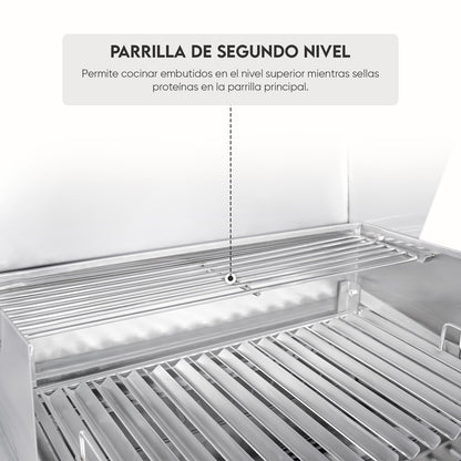 Parrilla Argentina con tapa Mediana Empotrable Inoxidable 70cm x 45cm | Grillcorp