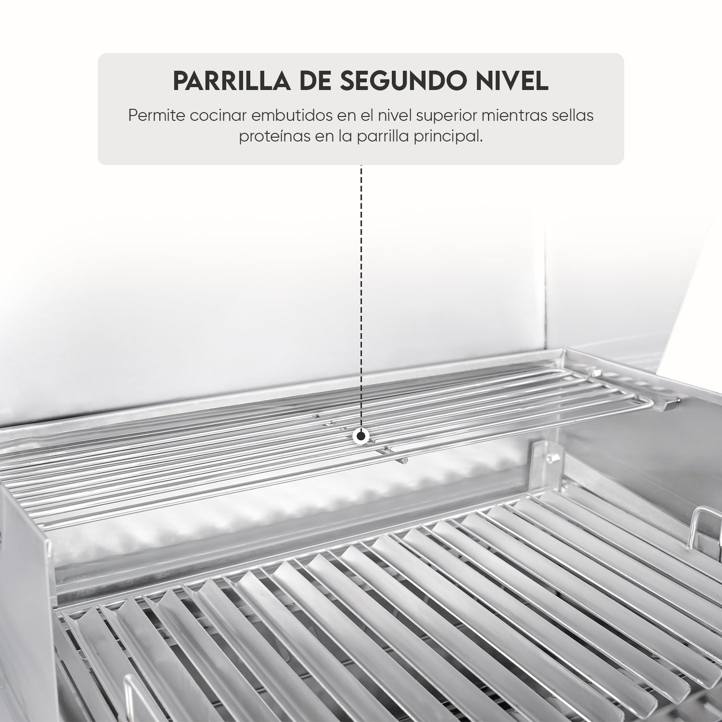 Parrilla Argentina con tapa Grande Empotrable Inoxidable 80cm x 50cm | Grillcorp