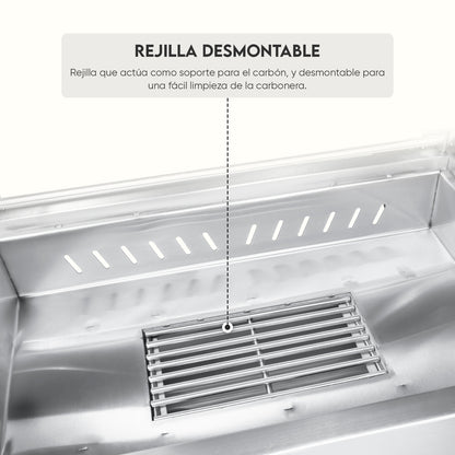 Parrilla Argentina con tapa Mediana Empotrable Inoxidable 70cm x 45cm | Grillcorp