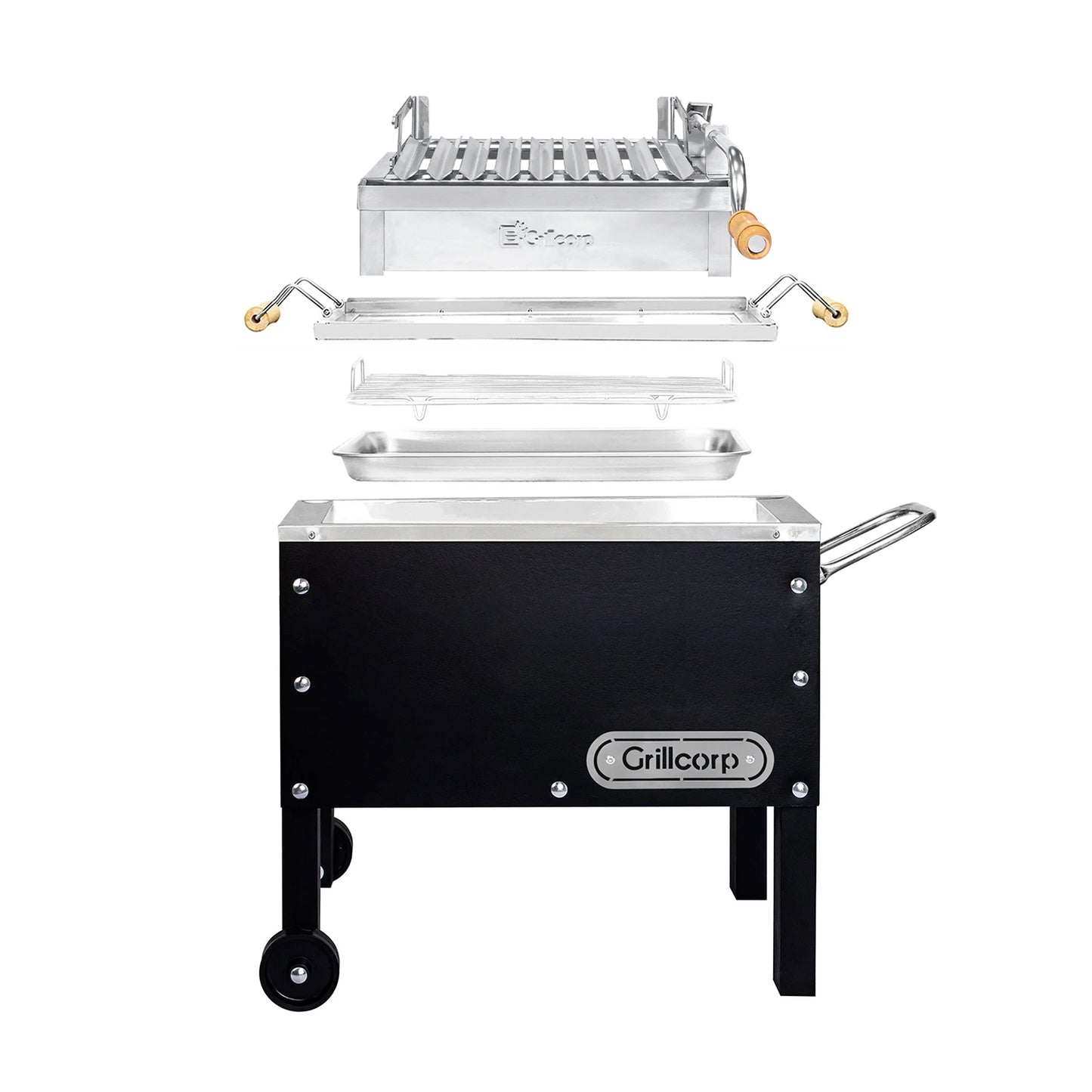 Caja China Chica Black Inoxidable con parrilla de levante inoxidable | Grillcorp