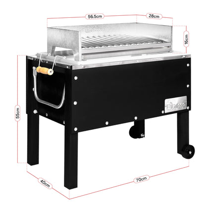 Caja China Mediana Black Inoxidable con Parrilla de Ángulos