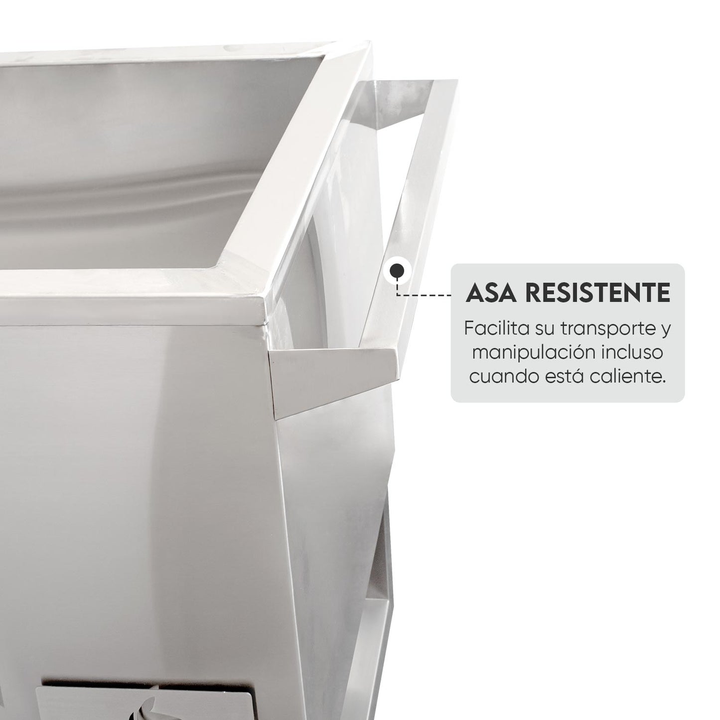 Caja China Grande (80cm x 50cm) de Acero Inoxidable 2 en 1 - Llamas