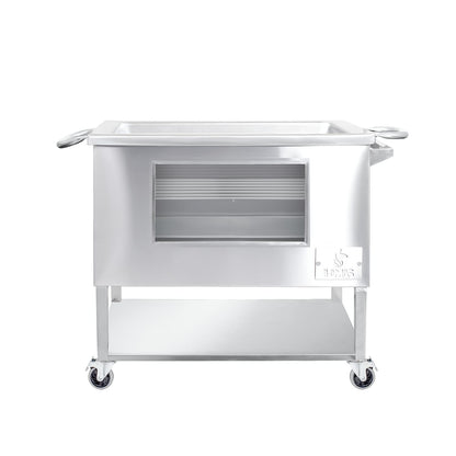Caja China Grande (80cm x 50cm) de Acero Inoxidable 2 en 1 - Llamas