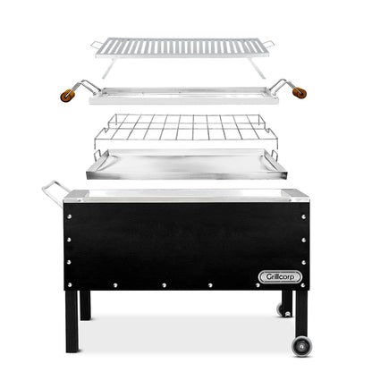 Caja china Grande Black inoxidable con Parrilla de Platinas Niqueladas