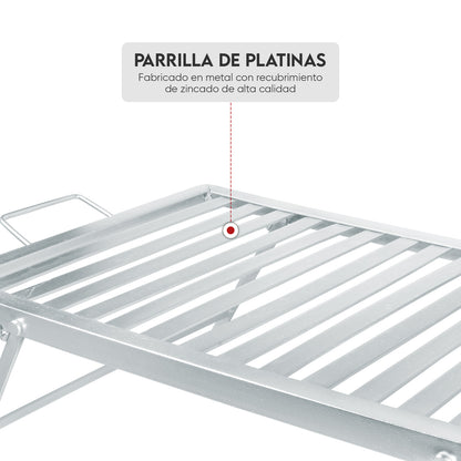 Caja china Grande Black inoxidable con Parrilla de Platinas Niqueladas