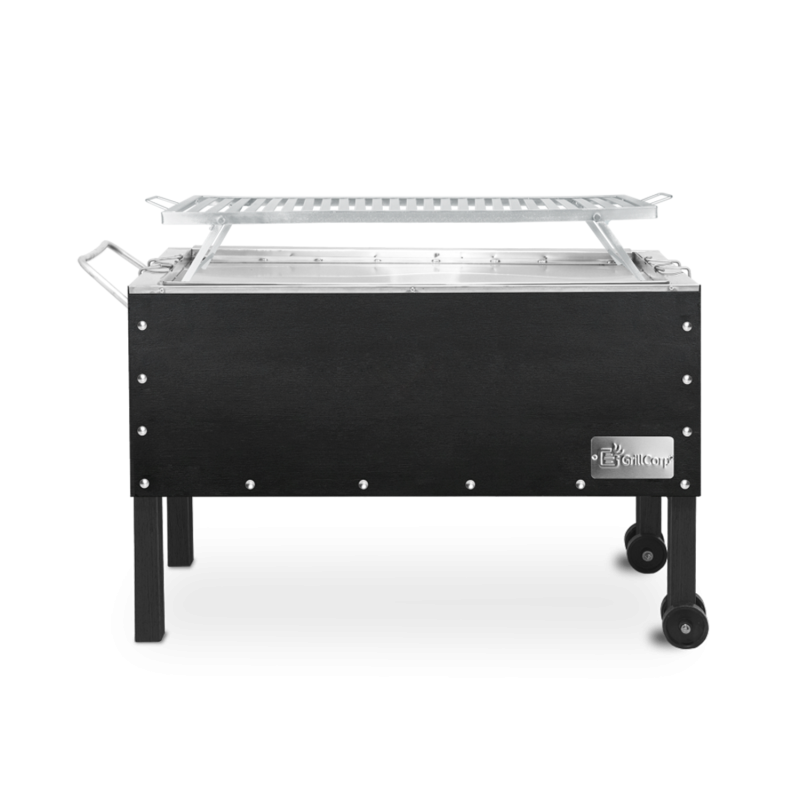 Caja china Grande Black inoxidable con Parrilla de Platinas Niqueladas