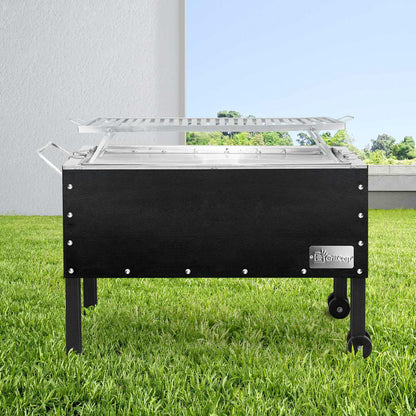 Caja china Grande Black inoxidable con Parrilla de Platinas Niqueladas