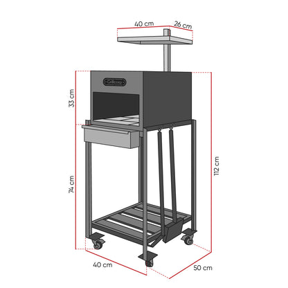 Brasero Multifuncional 40cm x 50cm | Grillcorp