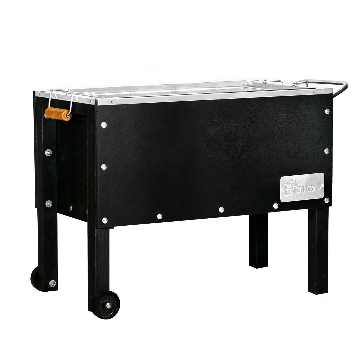 Caja China Mediana Black Inoxidable con Parrilla de Platinas Niqueladas