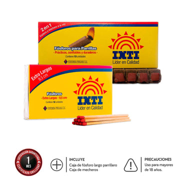 Encendedor de Carbón + Pack Inti + Carbón 2Kg + Pala chica galvanizada