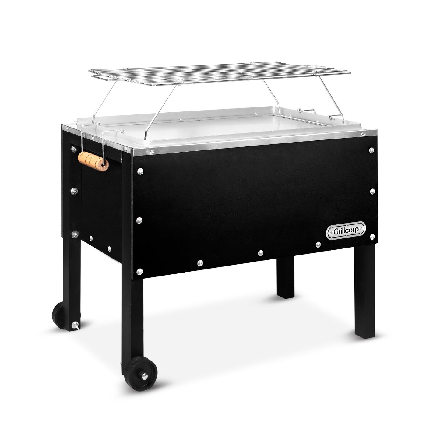 Caja China Mediana Black Inoxidable con Parrilla de Varillas Inoxidables | Grillcorp