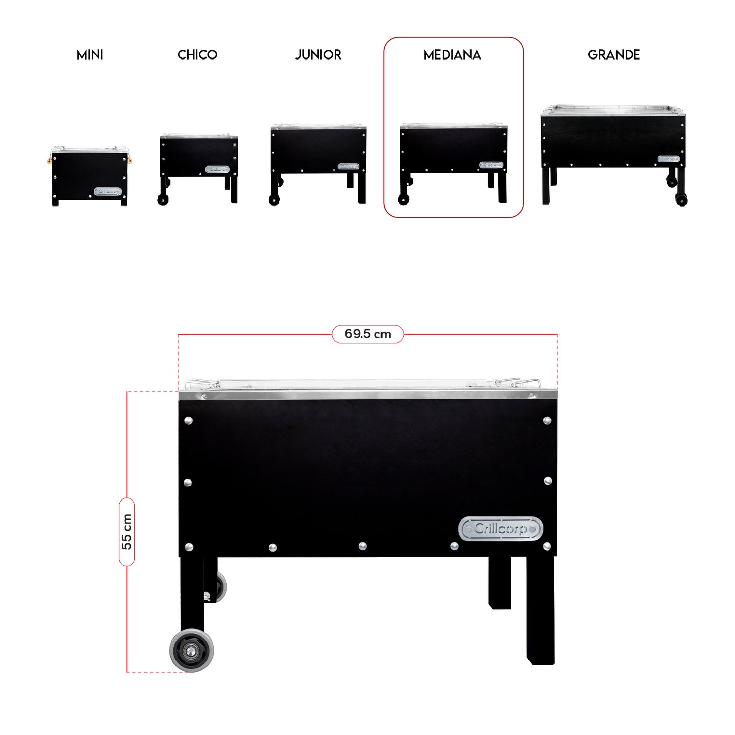 Caja china Mediana Black Inoxidable | Grillcorp