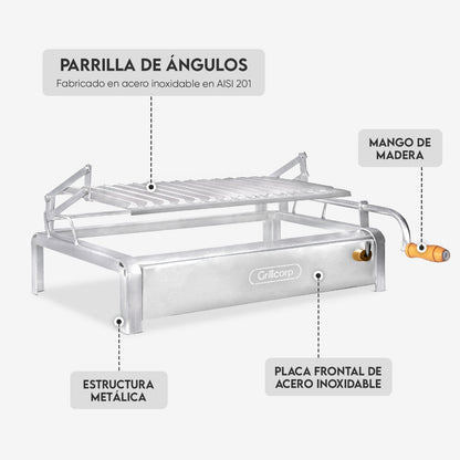 Parrilla Empotrable con Sistema de Levante Mixta