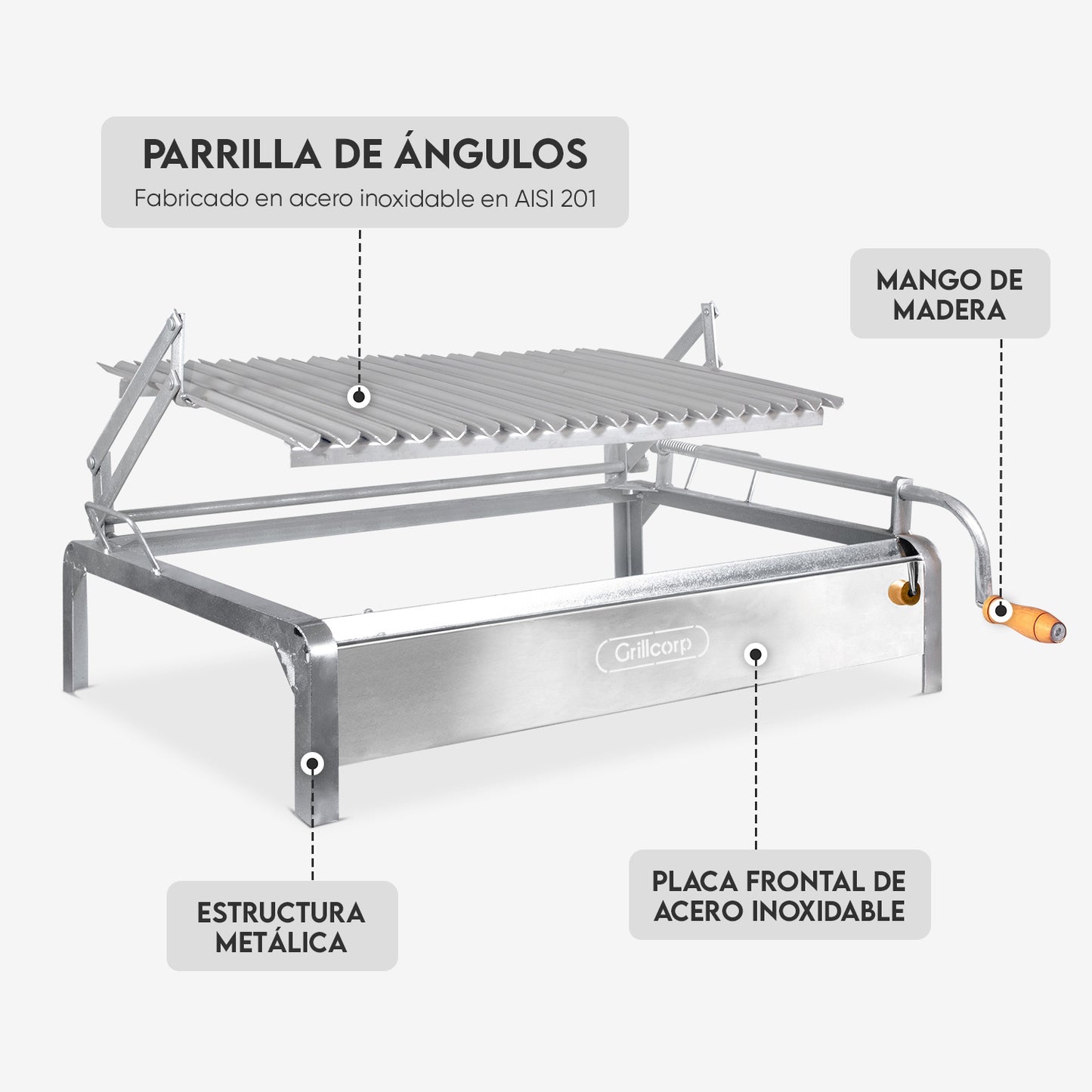Parrilla Empotrable con Sistema de Levante Mixta