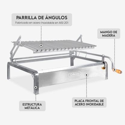Parrilla Empotrable con Sistema de Levante Mixta