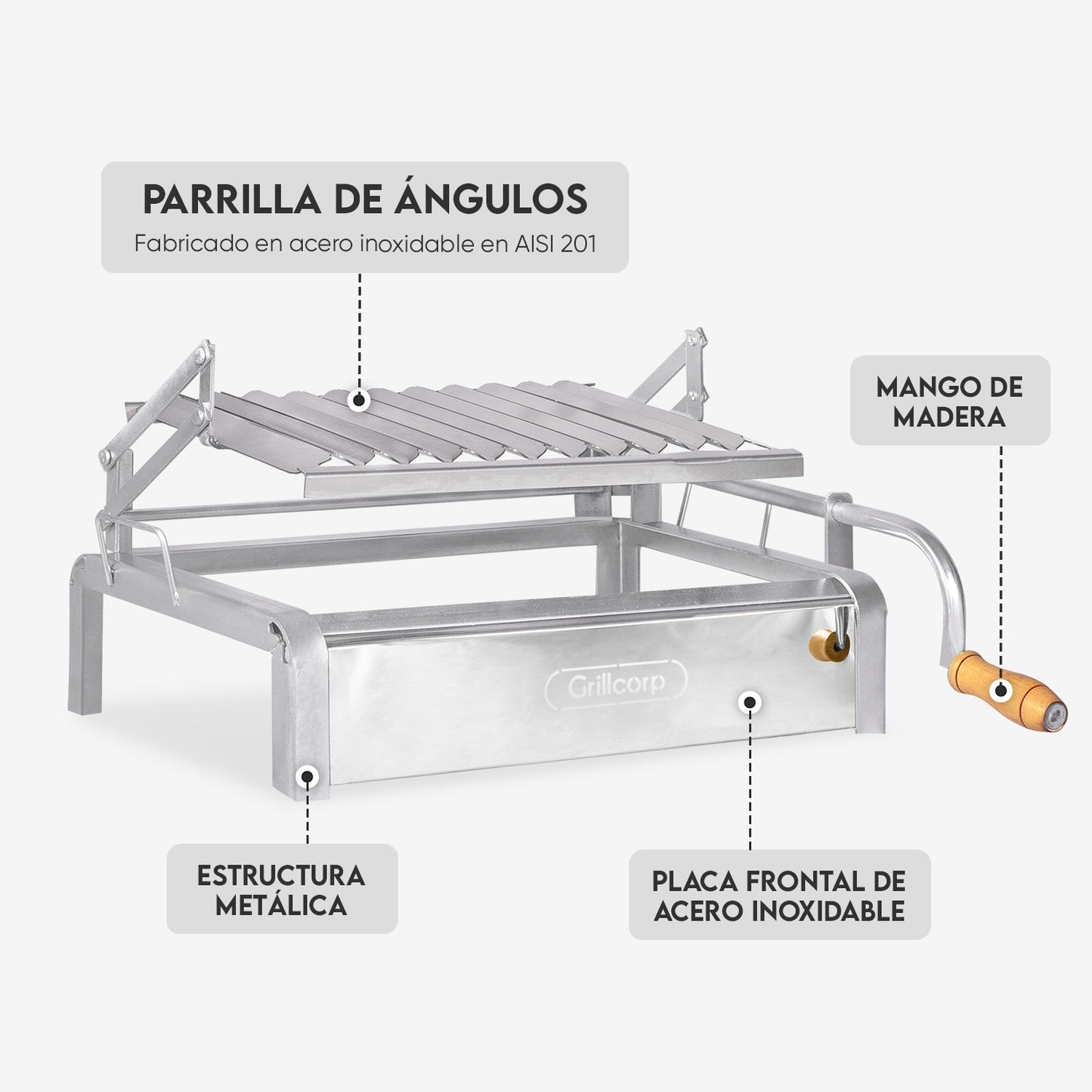 Parrilla Empotrable con Sistema de Levante Mixta