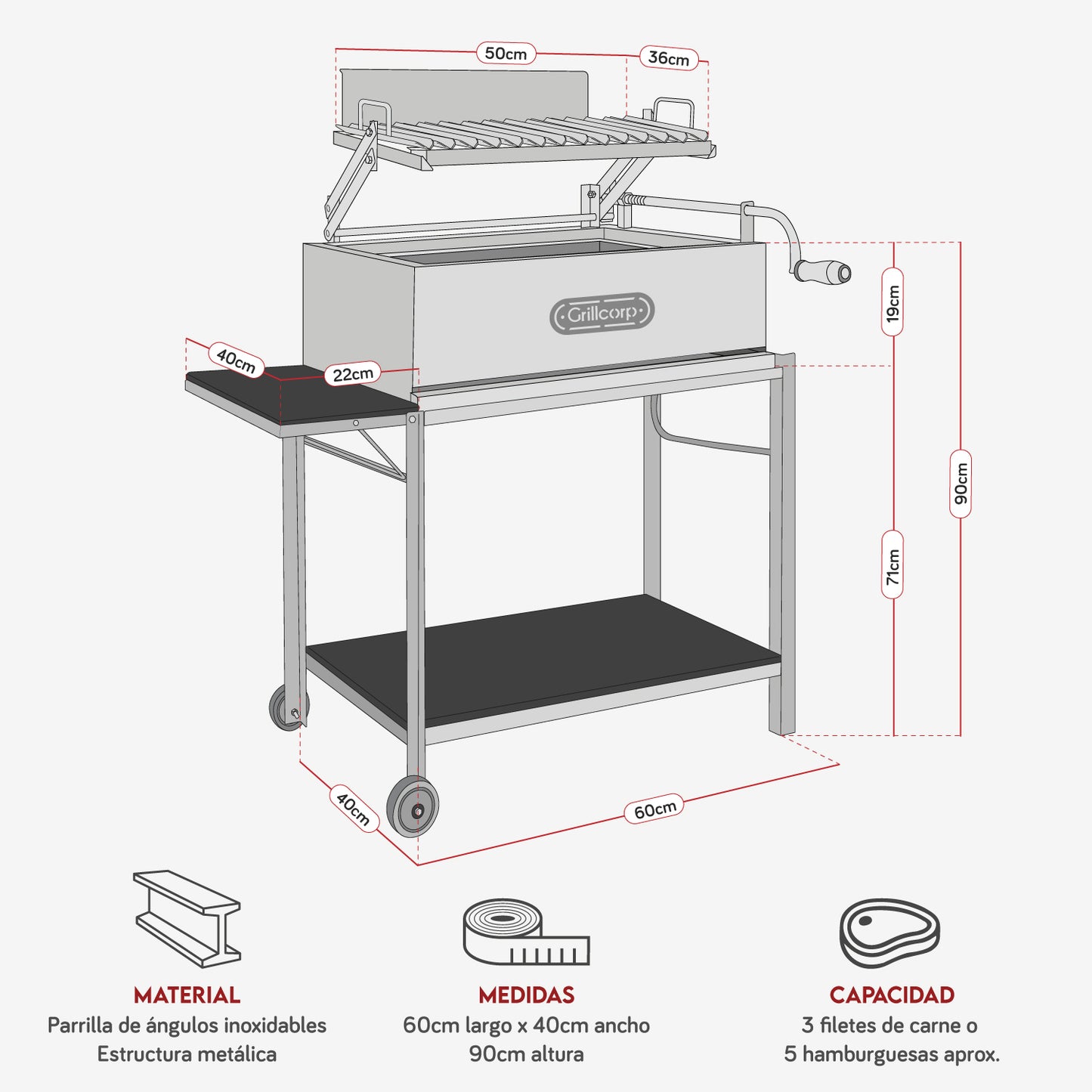 Parrilla Argentina de Metal
