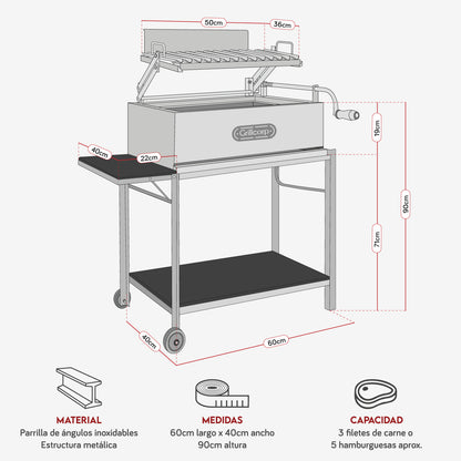 Parrilla Argentina de Metal