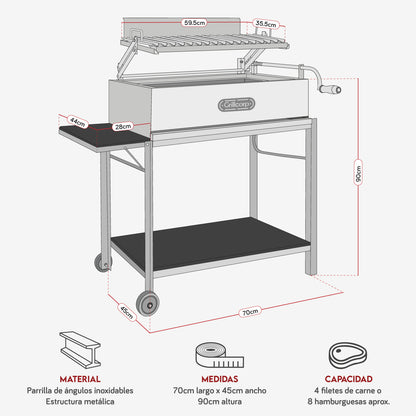 Parrilla Argentina de Metal