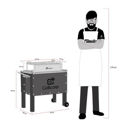 Caja China Mediana Caoba Premium con parrilla de levante Mixta