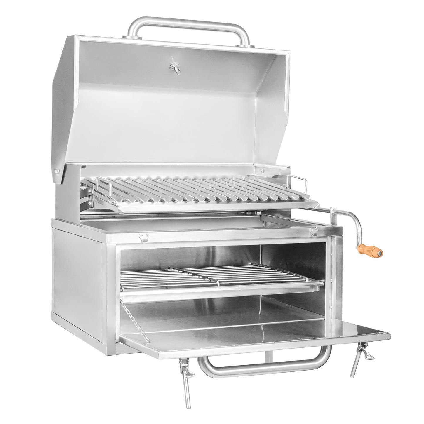 Parrilla Empotrable con Caja China Profesional con Tapa 80cm x 50cm | Grillcorp