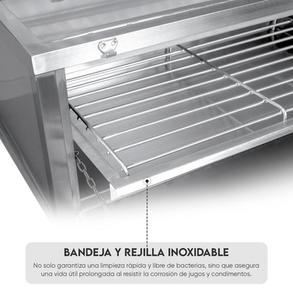 Parrilla Empotrable con Caja China Profesional con Tapa 80cm x 50cm | Grillcorp
