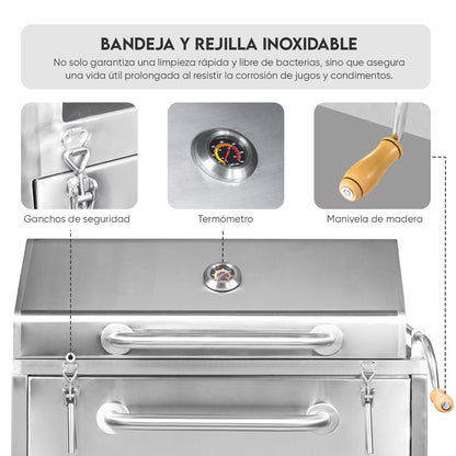 Parrilla Empotrable con Caja China Profesional con Tapa 80cm x 50cm | Grillcorp