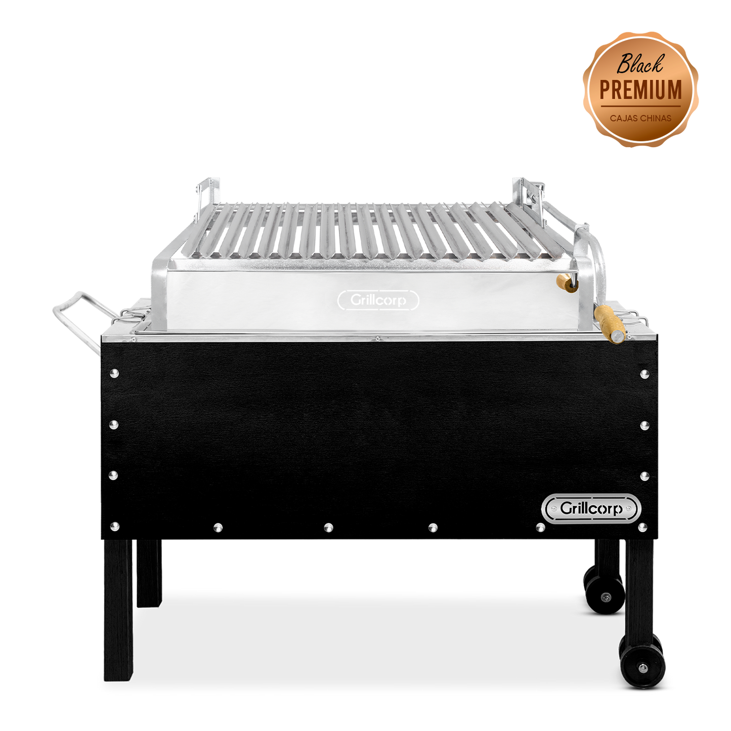 Caja china Grande Black Premium con Parrilla de Levante Mixta | Grillcorp