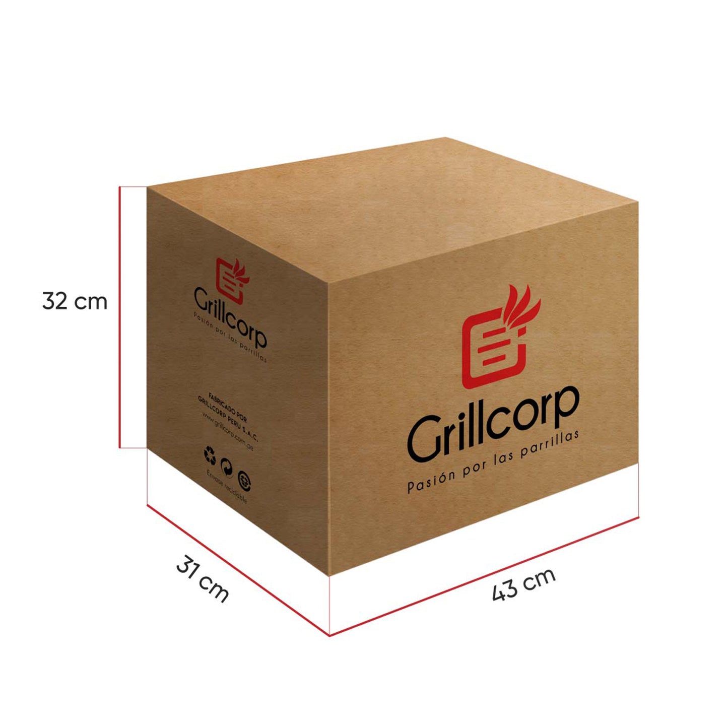 Caja China Mini Galvanizada Caoba con Parrilla de Varillas