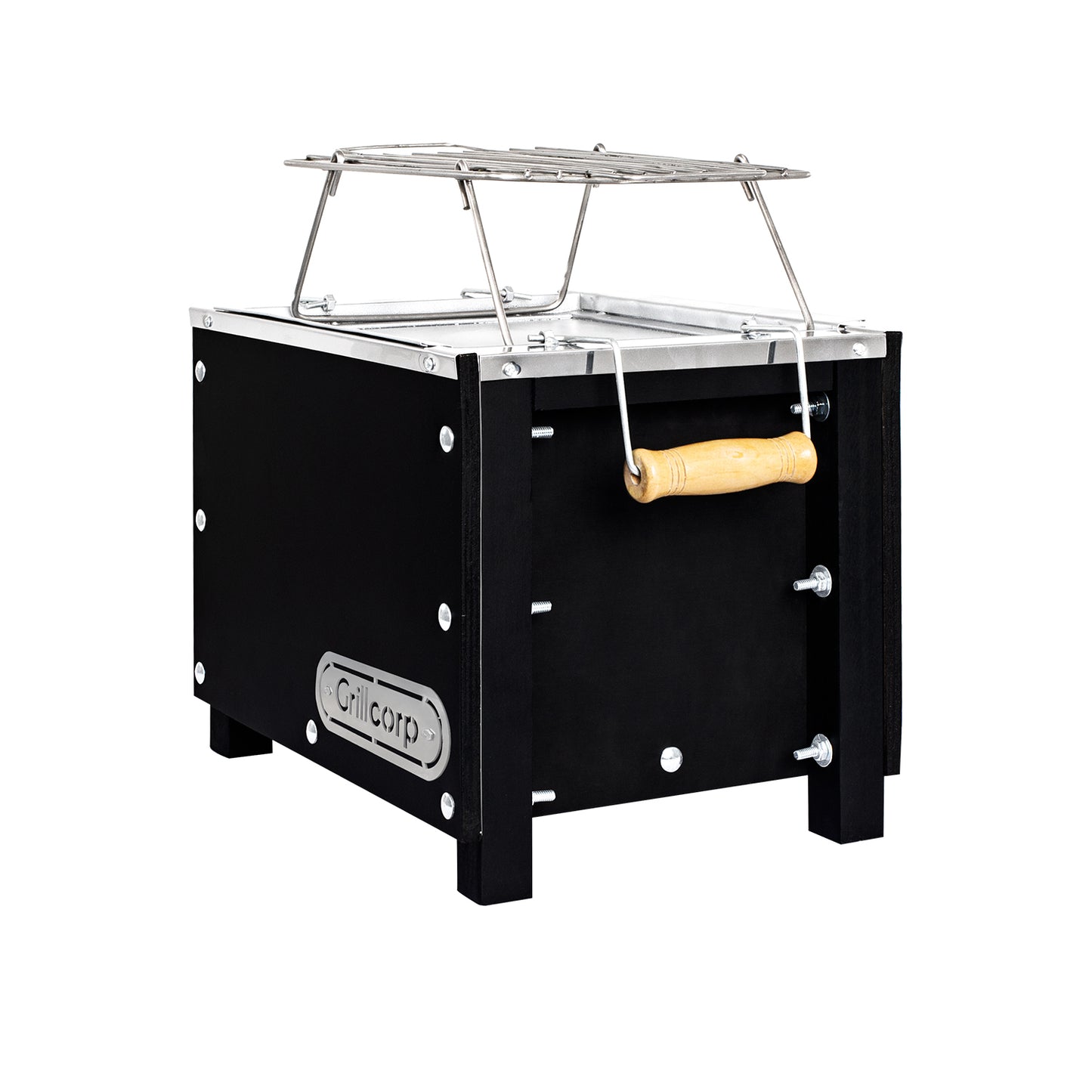 Caja China Mini Black Premium con Parrilla de Varillas Niqueladas | Grillcorp