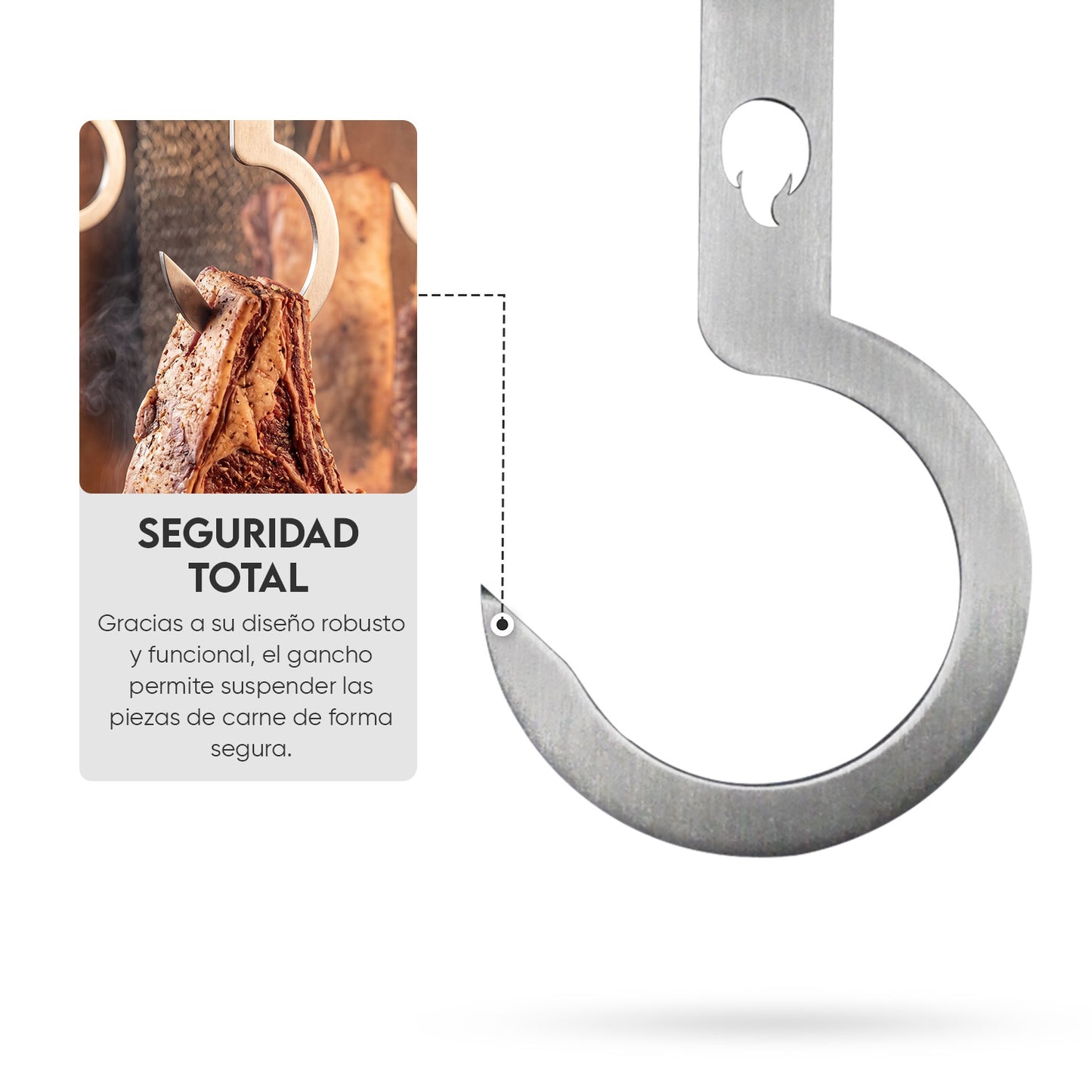 Ganchos Parrilleros Inoxidables x6 | Grillcorp