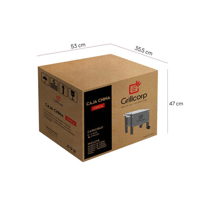 Caja China Chica Black Inoxidable con parrilla de varillas Inoxidables | Grillcorp
