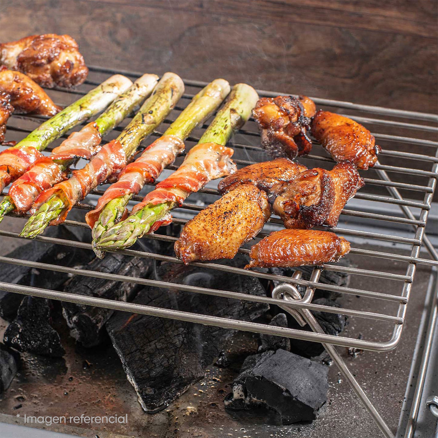 Caja China Mini Black Inoxidable con Parrilla de varillas | Grillcorp