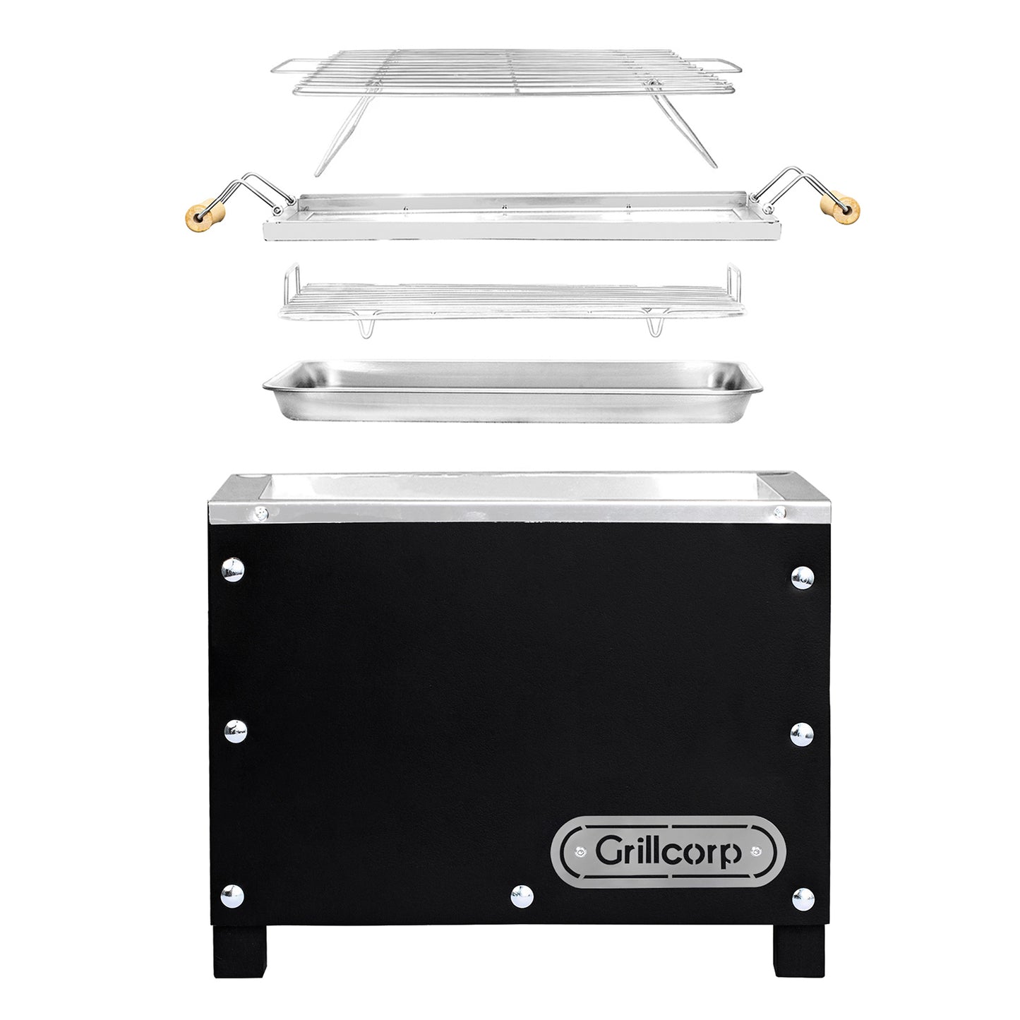Caja China Mini Black Inoxidable con Parrilla de varillas | Grillcorp