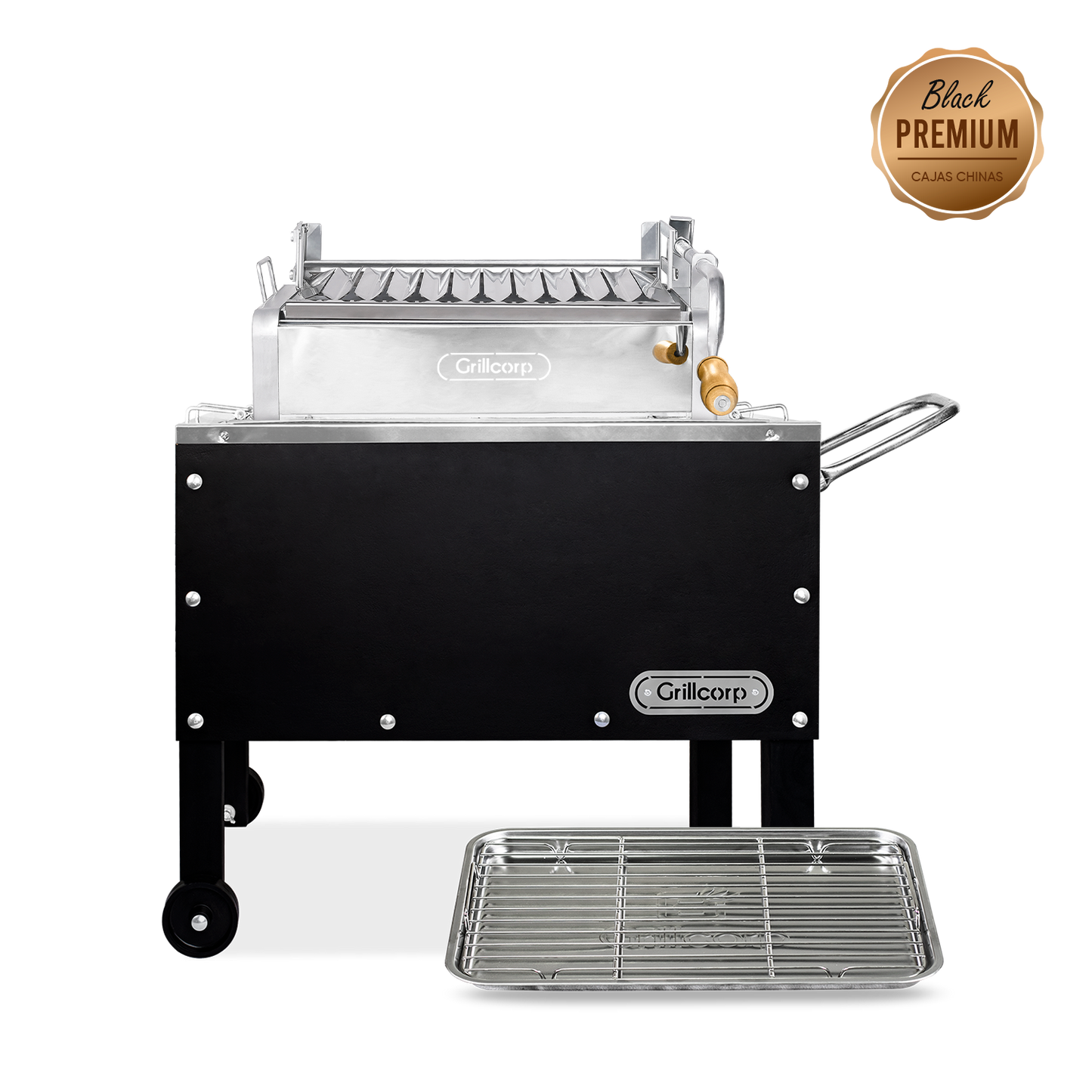 Caja china Junior Black Premium con Parrilla de Levante Mixta | Grillcorp